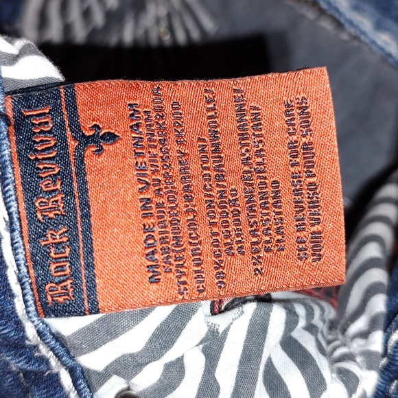 Rock Revival | Dark Wash Embellished-Pocket Easy Ankle Skinny Jeans - Picture 5 of 11